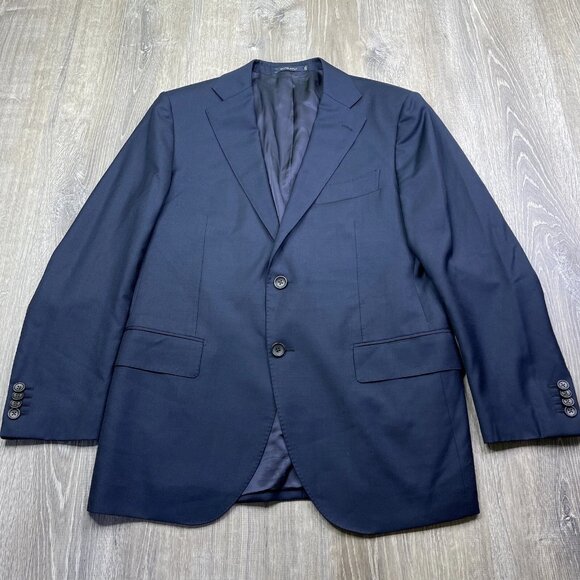 Suit Supply Sport Coat Blazer Jacket Lazio Blue Wool Size 40 Slim J1B001 - Picture 1 of 16